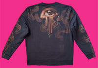 Image 3 of “RADIATE HEAT” CUSTOM BLEACH PAINTES PULLOVER SWEATSHIRT LARGE
