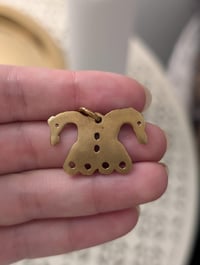 Image 3 of Bronze Viking Twin Horse Pendant