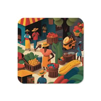 Image 5 of Haiti Street Market Cork-back coaster [Dèyè Lakay]