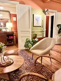 Image 14 of Fauteuil Coquille velours ivoire