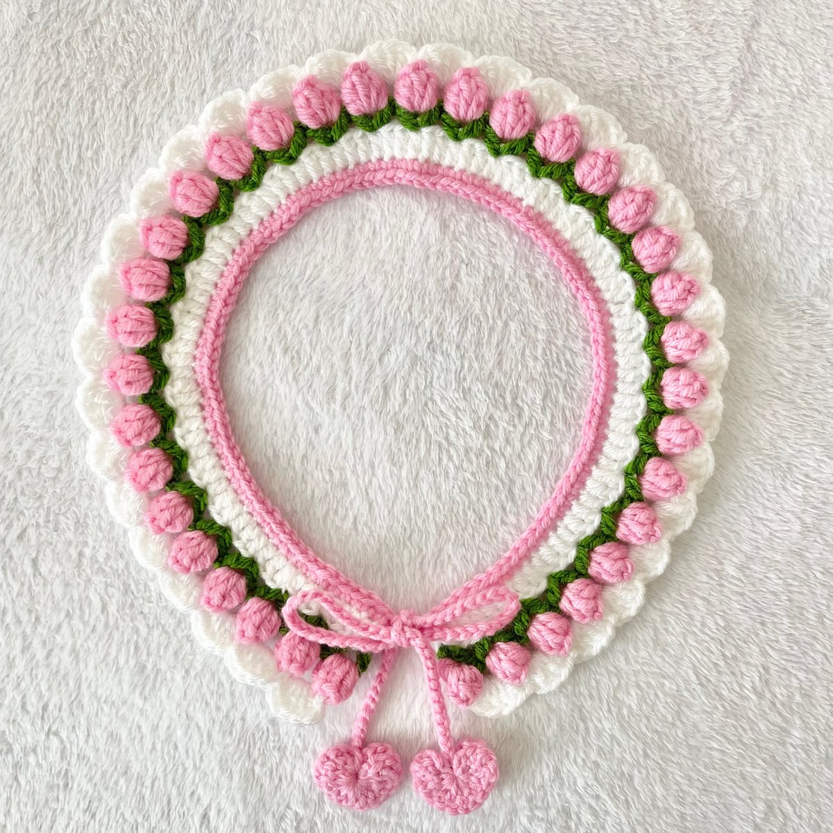 Tulip Pet Collar Crochet Crochet.Kuma