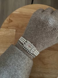 Image 1 of Vintage Gruen Pearl Watch Mother of Pearl dial and crystals 