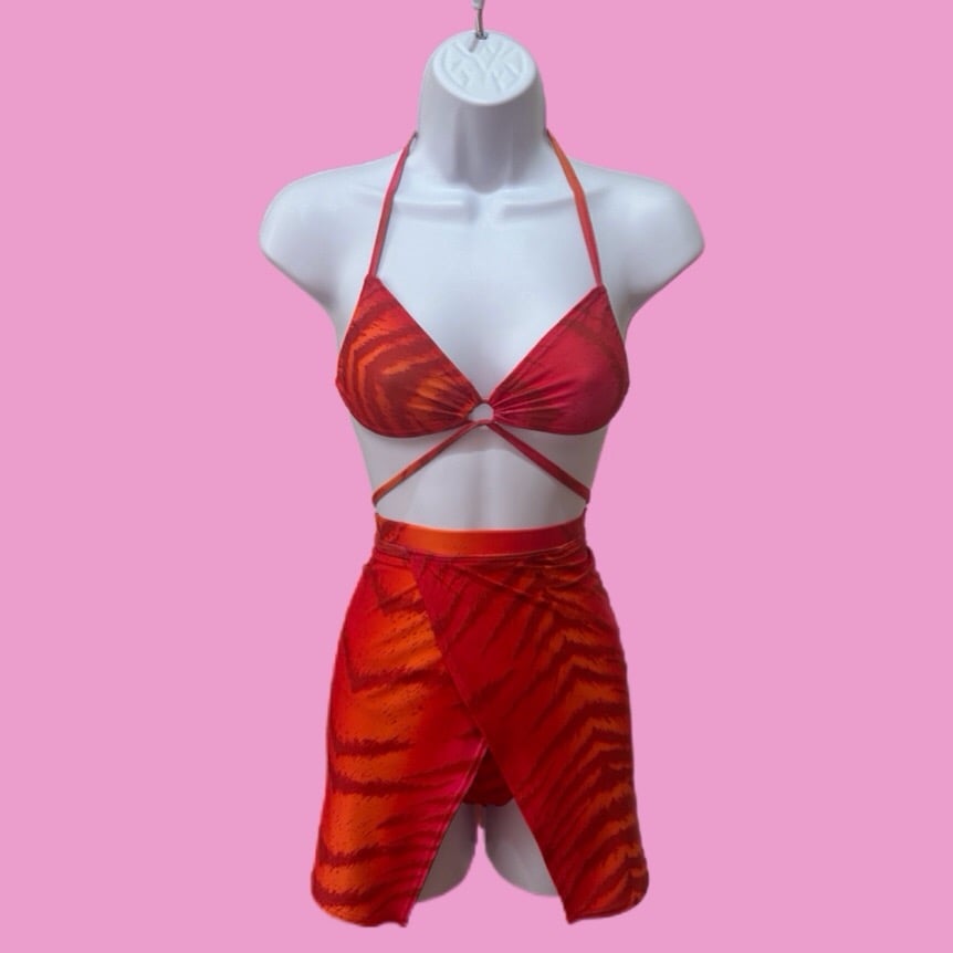 Tropical Tiger Split Skirt