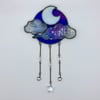 Blue Iridescent Night Sky Suncatcher
