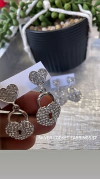 Silver locket earrings