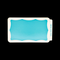 Image 2 of Teal with Wavy White border Eggshell Stickers 