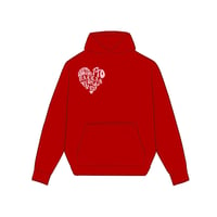 Image 2 of DALLAS STAR HEART HOODIE (RED/PINK)