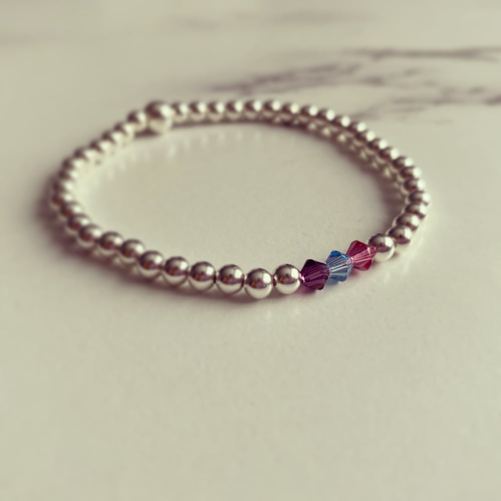 Image of Swarovski Birthstone Beaded Bracelet