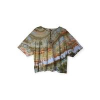 Image 1 of XXL Crop Tee in Golden Agate Ice Dye