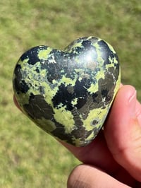 Image 3 of Serpentine & Pyrite Heart Carving | #3013