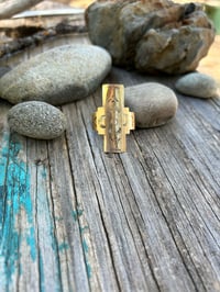 Image 2 of Stamped brass statement ring
