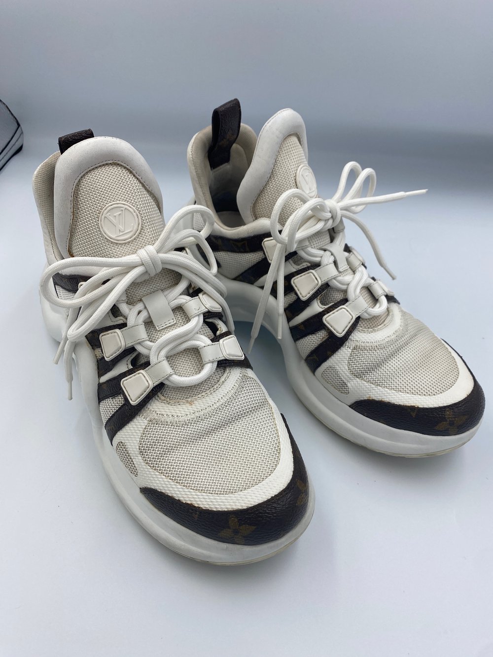 Archlight leather trainers Louis Vuitton Grey size 37.5 EU in