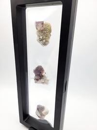 Image 10 of Set of 3 Octahedral YGX Fluorite & Candle Quartz with 9" Display - 4 Styles