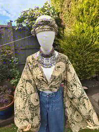 Image 2 of Pefkos co ord sarong set dark green and beige