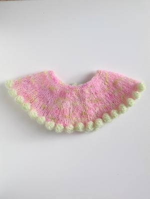 Image of Sofie and Iris Pale Pink and Spring Green Mohair Bubble Collar