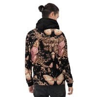 Image 4 of Rose Gold Baroque Inspired Moths and Filigree Unisex Hoodie