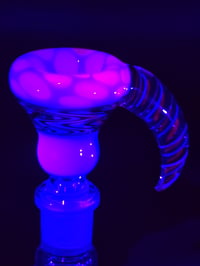 Image 3 of Purple UV Reactive 14mm Slide With Horn 