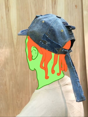 Image of Nwn- Earth and ashes denim Unstructured Denim Baseball cap in sun faded Denim