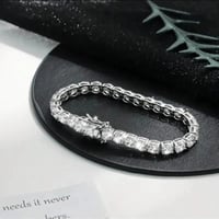 Image 1 of Full Diamond 4MM Tennis Moissanite Bracelet