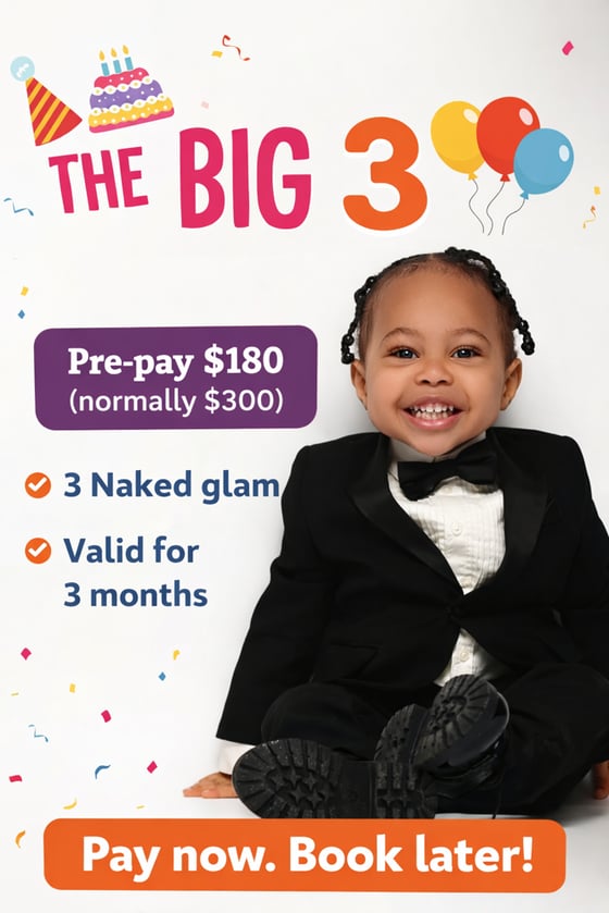 Image of The Big 3 – Pre-Pay Glam Package
