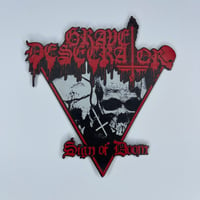 Image 1 of Grave Desecrator - Sign Of Doom Carved Faux Leather Patch