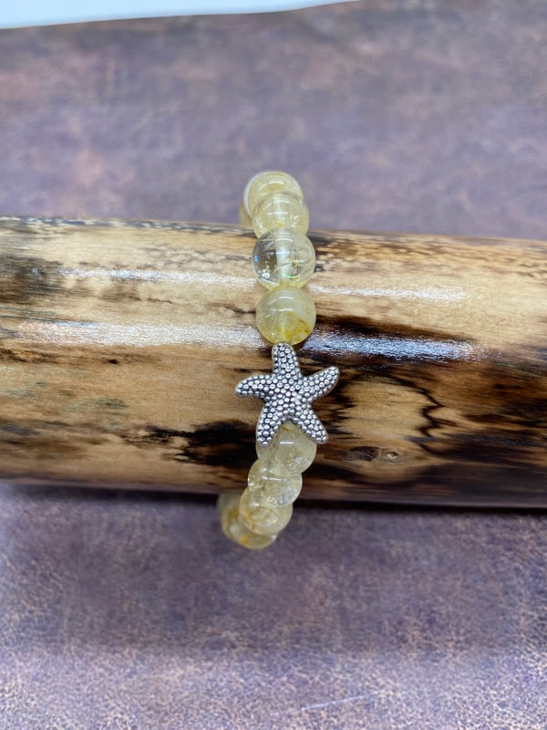 Image of 8mm Citrine Bracelet with Star Fish Accent 