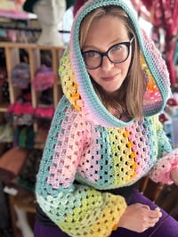 Image 2 of CROCHET PATTERN Magic Hooded Jumper - Hexi granny sweater with hood