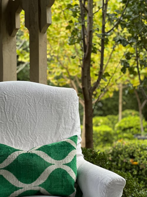 Image of Emerald Green Ikat Cushion