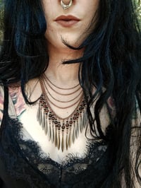 Image 1 of Mahogany Obsidian and Copper Drop Necklace 