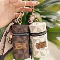 Image 6 of 3pcMini Vintage Coin Purse - Classic Zipper Bag Chic Scarf Trim, Multifunctional Lipstick Bag Coins,