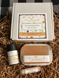 Image 1 of The Worker Bee Honey And Oatmeal Honeybee Glycerin Body Bar Self Care Box