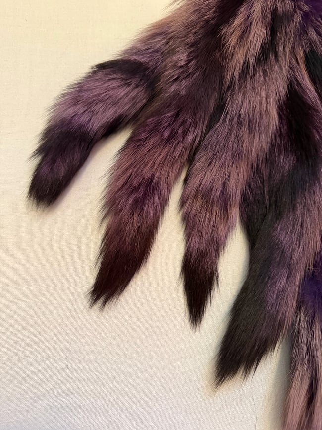 incredible early 70s purple fur foxtail vest waistcoat henri bendel couture 