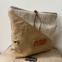 Image 6 of Pochette chanvre et toile militaire beige sable. 