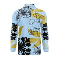 Image 3 of Men's Plumeria Print Polo Shirt