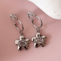 Image 1 of Daisy and Glass Half Hoops