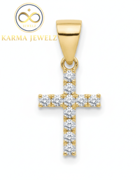 Image 2 of 14k EP Mariner Link Necklaces with icy cross