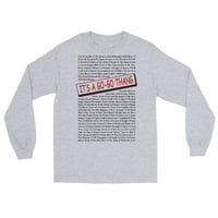Image 1 of LOVE DC GOGO "IT'S A GOGO THANG" Light Men’s Long Sleeve Shirt/ Black Text (see color options)