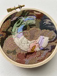 Image 3 of Original Secret Alphabet Embroidery Artwork - “C” (Floral Tapestry)