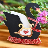 Image 1 of Giselle - Black Swan Carousel Brooch  Pink 