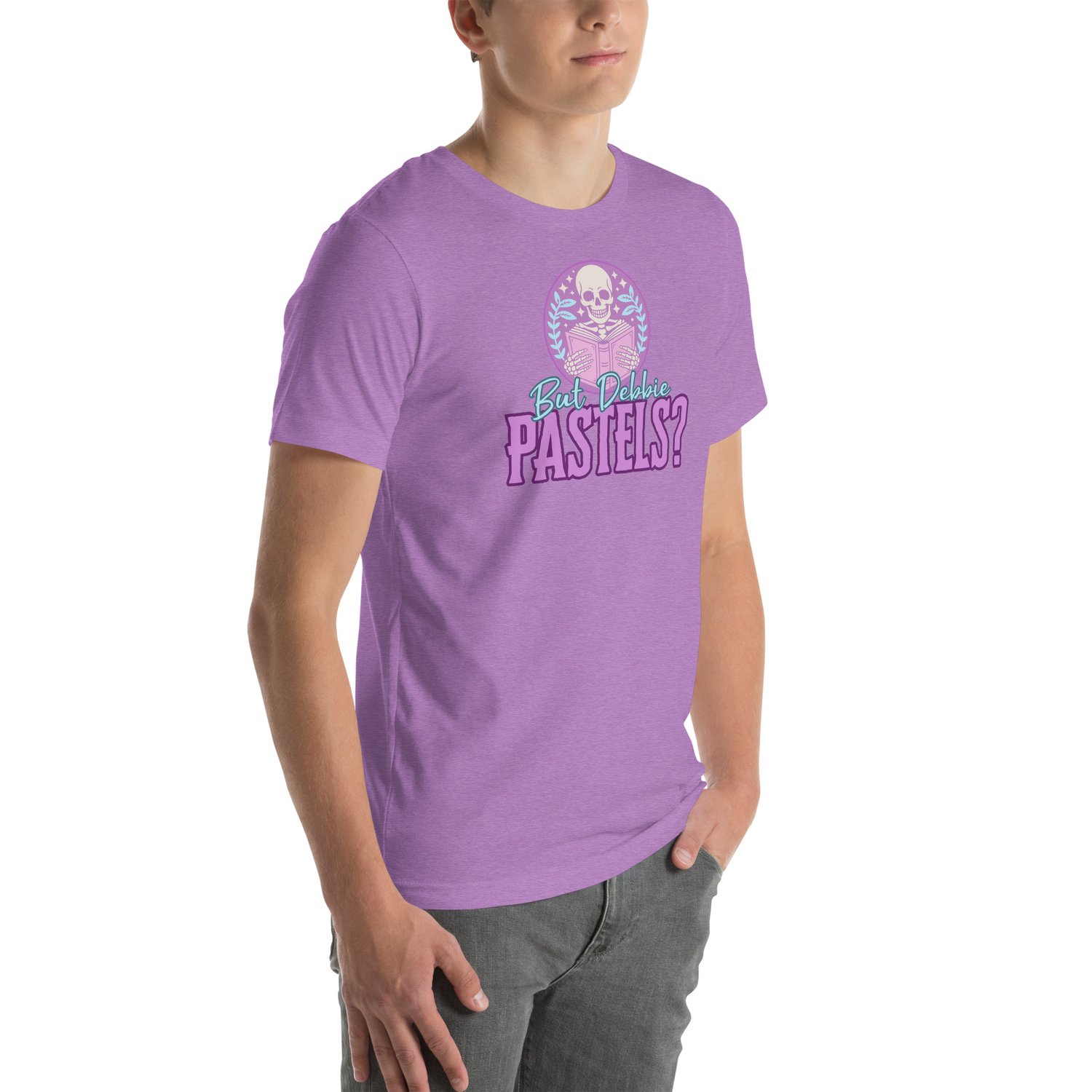 Image of Pastels skeleton reading Unisex t-shirt