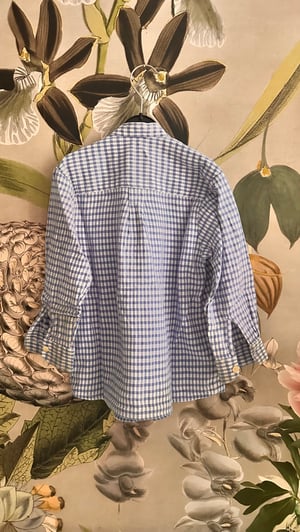 Image of Hemdchen mittelblau kariert, uni, Grösse 110cm 