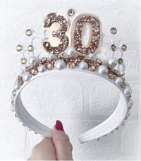 30th birthday tiara crown White With Gold any age available 