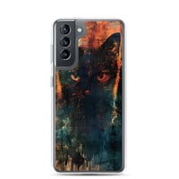 Image 15 of Dark Goth Black Cat With Orange Clear Case for Samsung®