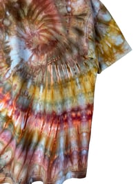 Image 5 of M Adult 100% Combed Cotton T-Shirt in Sedona Spiral Ice Dye 