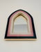 Image of Arch Point Mirror Navy Blue/Coral Pink/White 20cm x 13cm