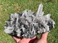 Image 3 of Laser Quartz Cluster In A Bed Of Hematite #1967
