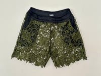 OLIVE LACE SHORTS