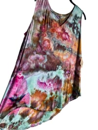 Image 2 of 2XL Luxe Knit V-Neck Tank in Tropical Watercolor Ice Dye