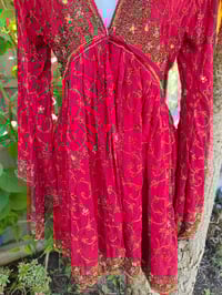 Image 5 of Sienna Glitter wrap dress - red