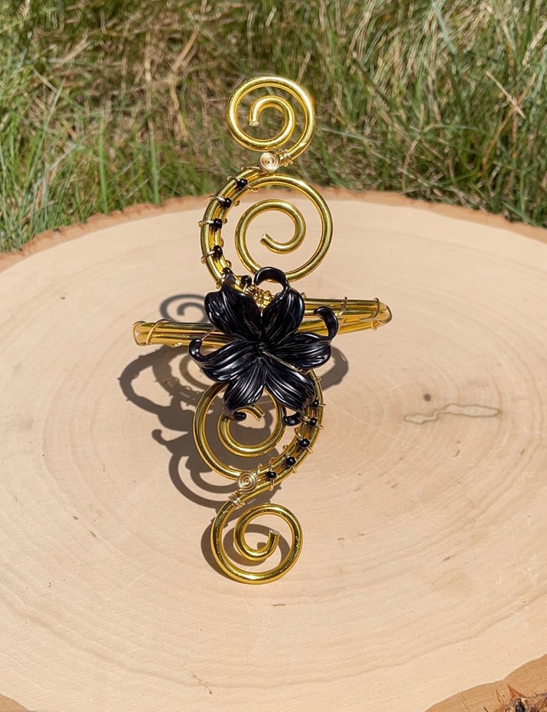 Image of Black Flower Arm Cuff